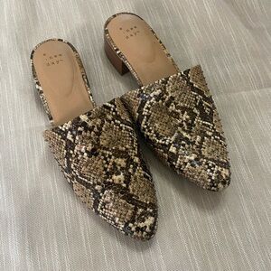 Snake skin mules